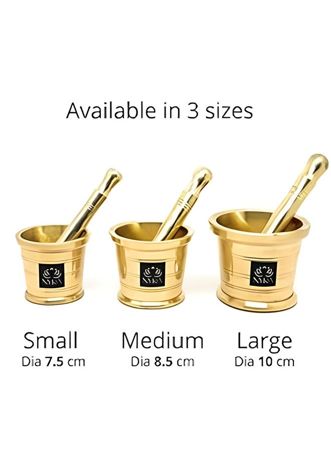 Nyra Kitchenware Nyra Brass Mortar and Pestle Set for Grinding Spices and Herbs - Image 4